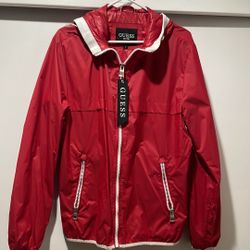 Guess Red Zip Up Windbreaker