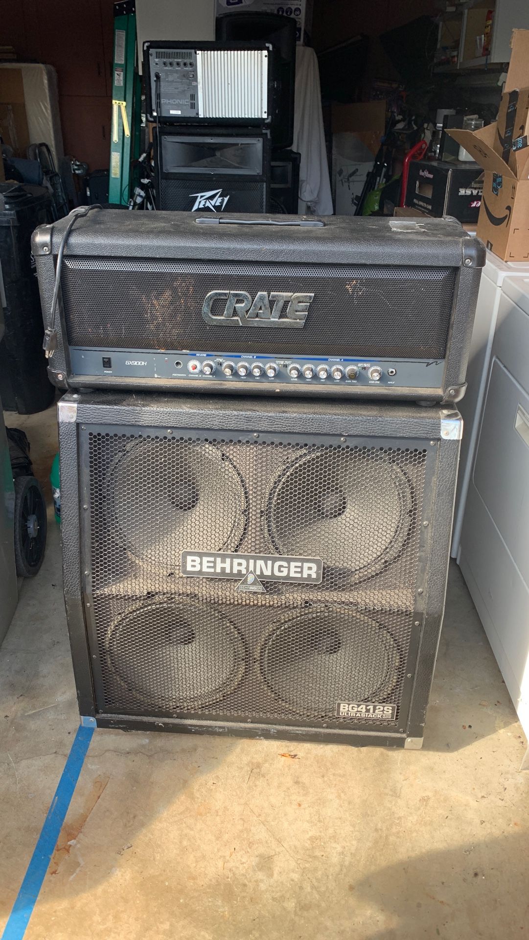 Guitar Half-stack Amp: Crate Head and Behringer cab