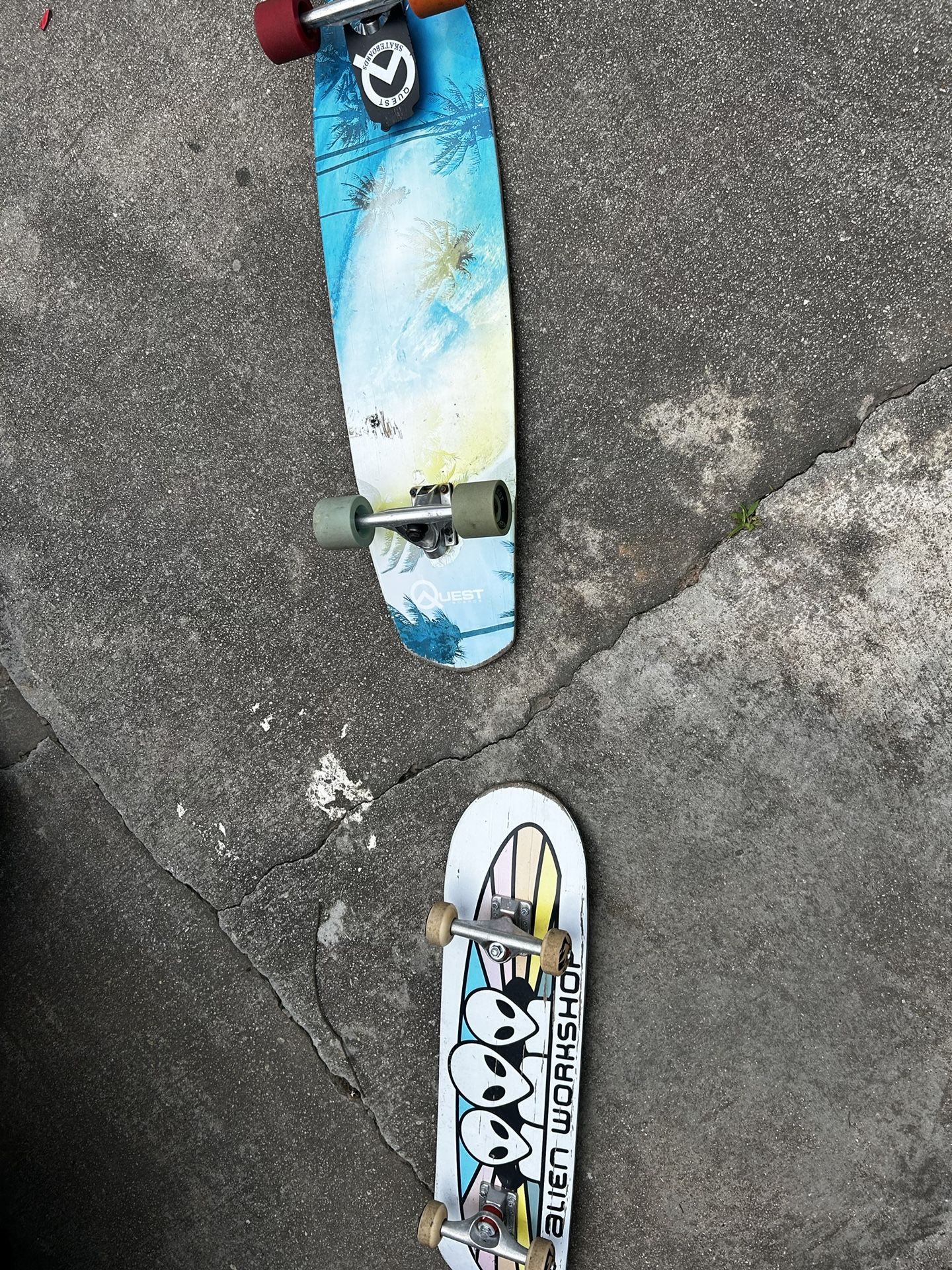 Alien Workshop and Quest Skateboards