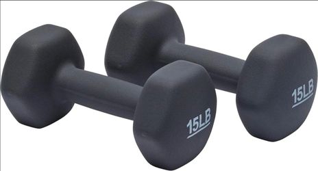 Amazon Basics Neoprene Dumbbells 15 lb Pair – Dark Grey