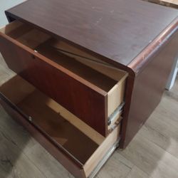Wooden Filing Cabinet-wide 2 Drawer