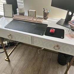 White and Gold Table Or Desk 