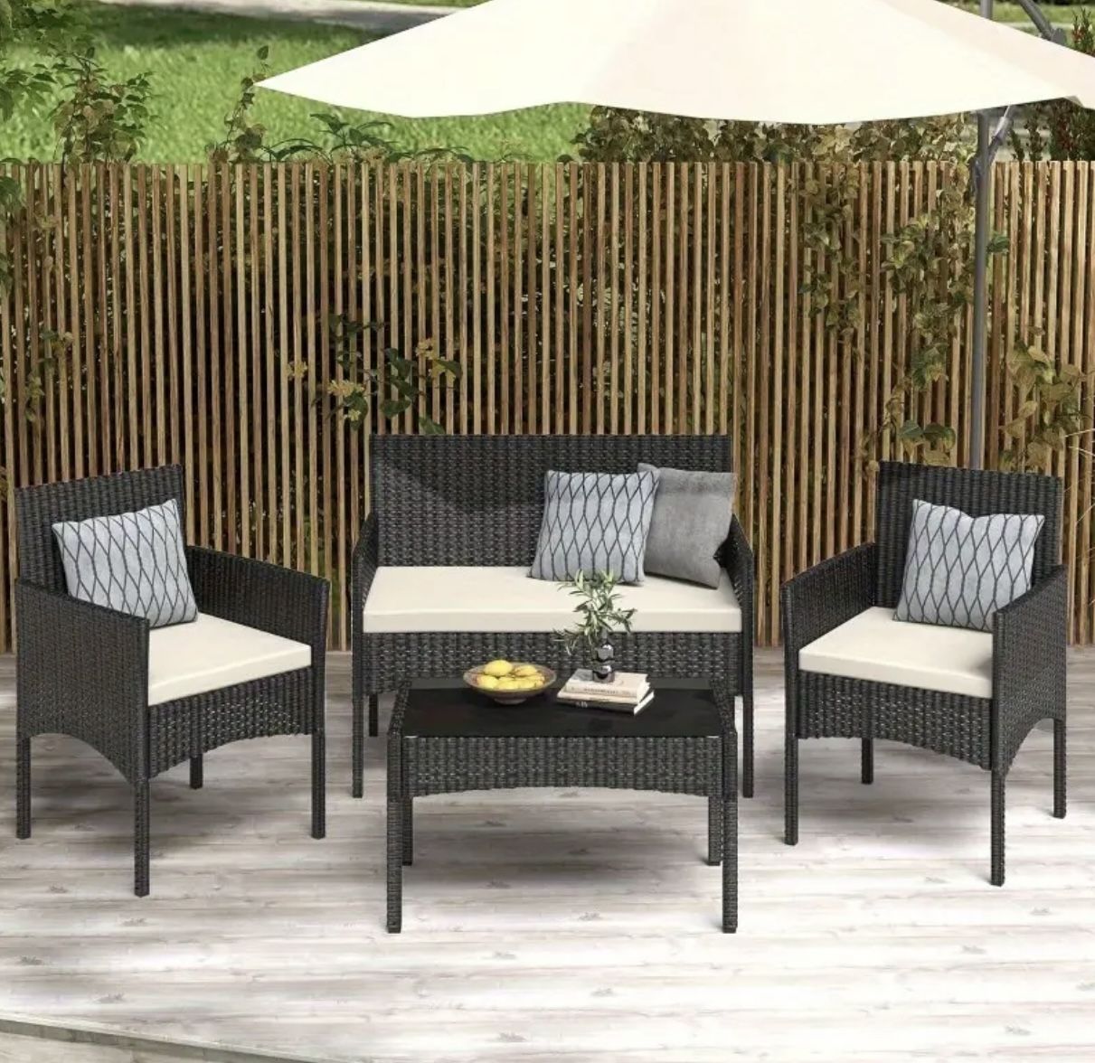 Brand New Black Patio Set Outdoor Furniture 