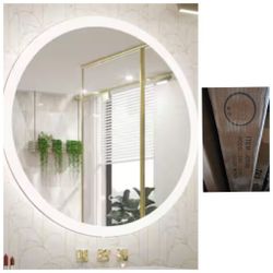 40 in. W x 40 in. H Modern Round Frameless Anti-Fog Wall Mount LED Bathroom Vanity Mirror with 3-Colors Dimmable Lights