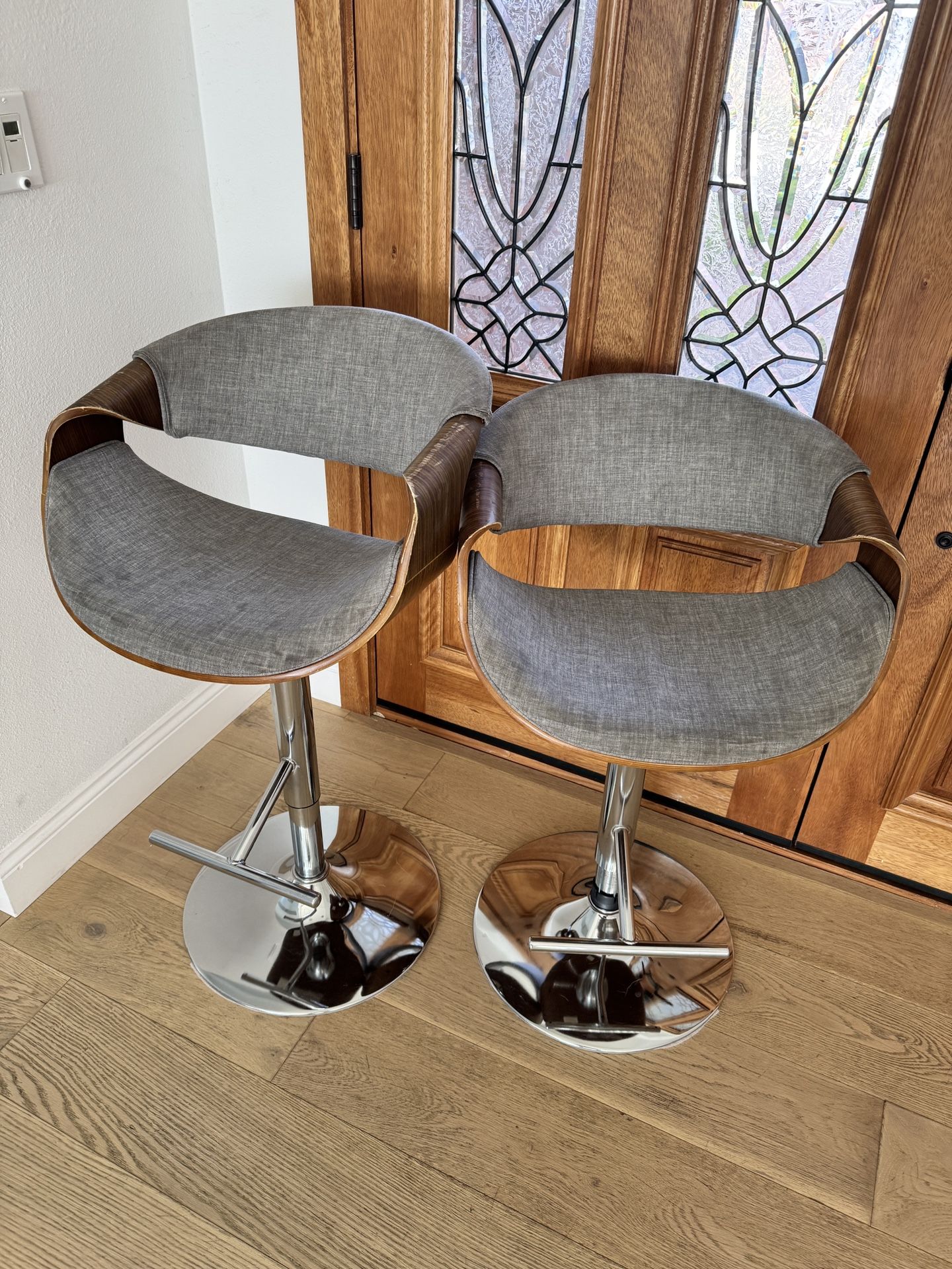 Two Adjustable Height Bar Stools