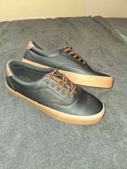 Size 11.5 Maui and Sons Black Canvas Low-Top Sneakers Gum Sole