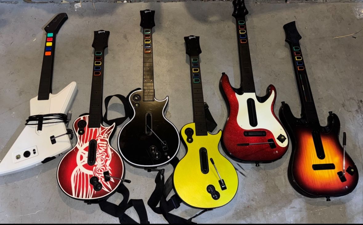 GUITAR HERO / ROCK BAND VIDEO GAME CONTROLLERS PLAYSTATION PS2 PS3 PS4 PS5 NINTENDO WII XBOX 360 ONE