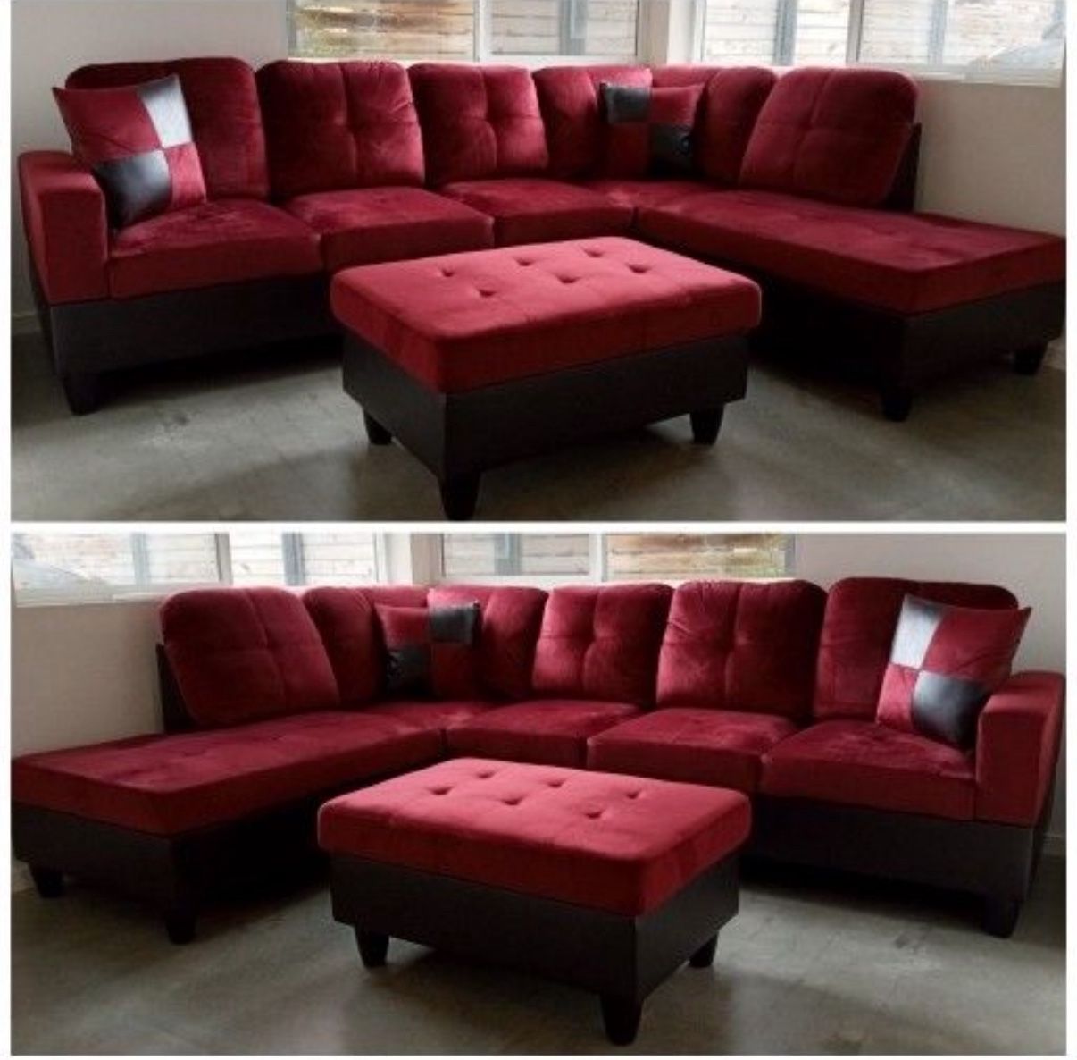 Sectional + Storage Ottoman — Left or Right Chaise — Delivery Available