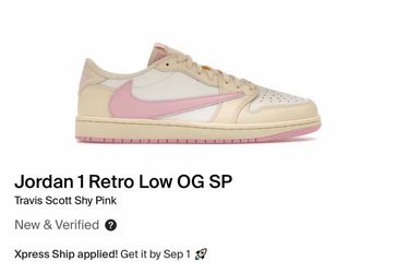 Travis Scott Jordan 1 Low Shy Pink