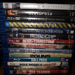 Variety of Blu-Rays   $2. Ea. 