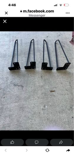 Set of 4 Black Metal Hairpin Table Legs