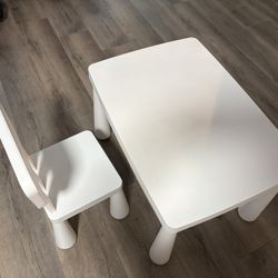 Kids Chair And Table White