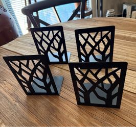 4  tree modern metal bookends