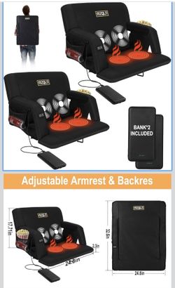 MZQLN Heated Massage Reclining Stadium Seat
