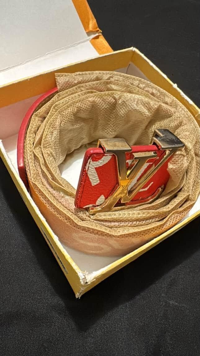 Red/White And Gold Supreme Belt