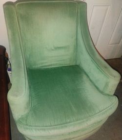Green Velvet Upholstered Armchair