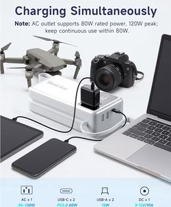 Power Bank with AC Outlet 99.9Wh Portable Power Stationr Camping Essentials Small Electric Generator Large Lithium Battery with 110V 80W Rated AC Plug