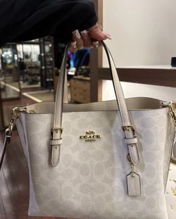 White Coach Purse Cross Body Strap