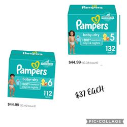 Pampers Baby Dry Size 5 And 6 $37 Each