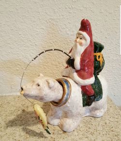 santa riding on polar bear