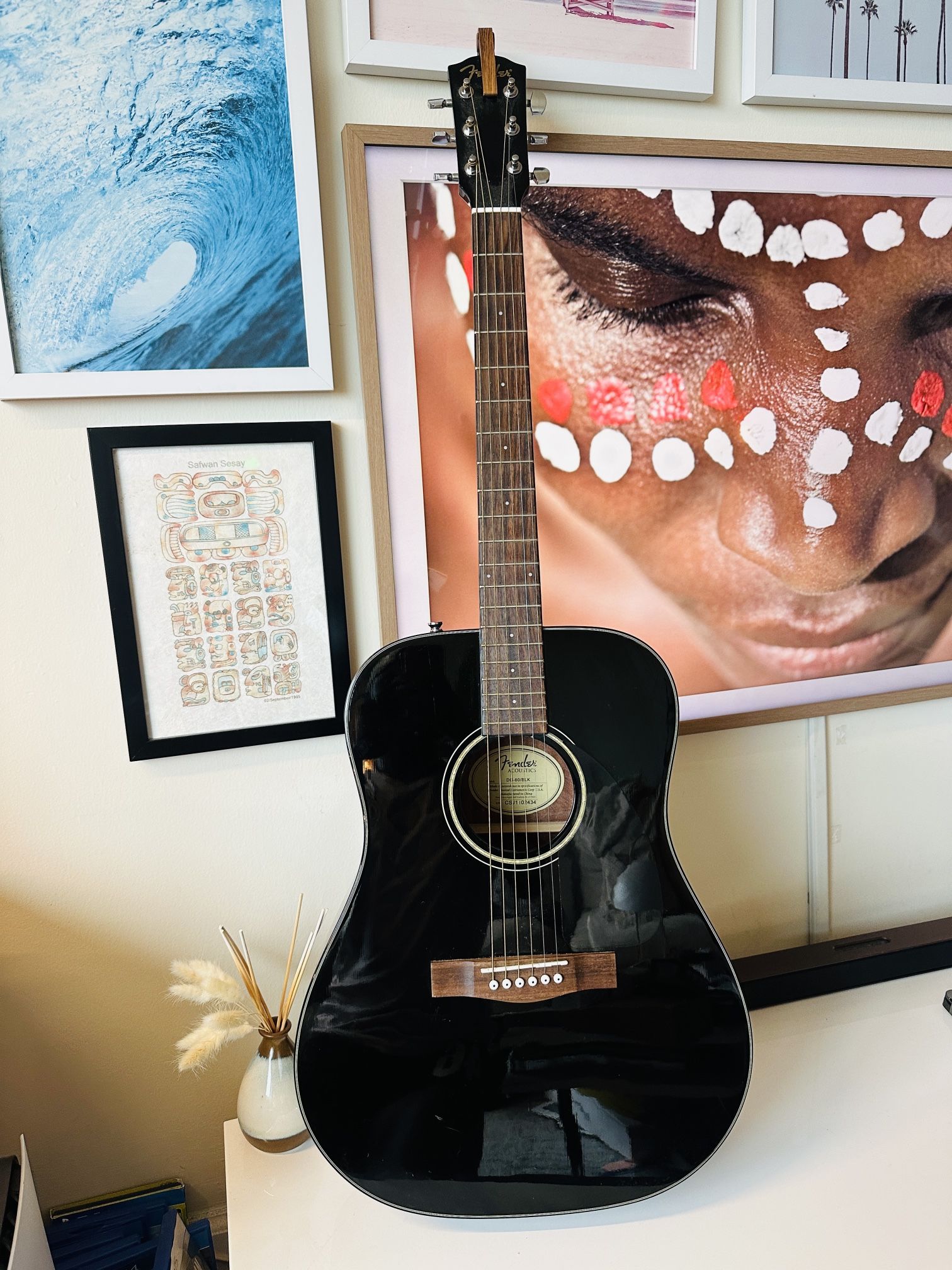 fenders acoustic dg 60 blk guitar