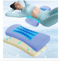 Lumbar Support Pillow for Bed Relief Lower Back Pain with Cooling Gel: Sciatica Lower Back Pillow for Sleeping-Memory Foam Waist Pillow for Side/Back/