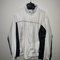 White And Blue Athletic Track Jacket - SIZE M(38/40)