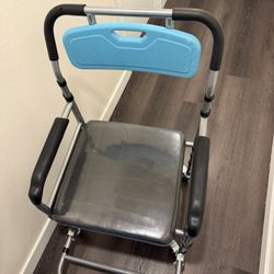 $55  Shower Chair With Wheels And Commode At That Same Time / Locking Wheels 