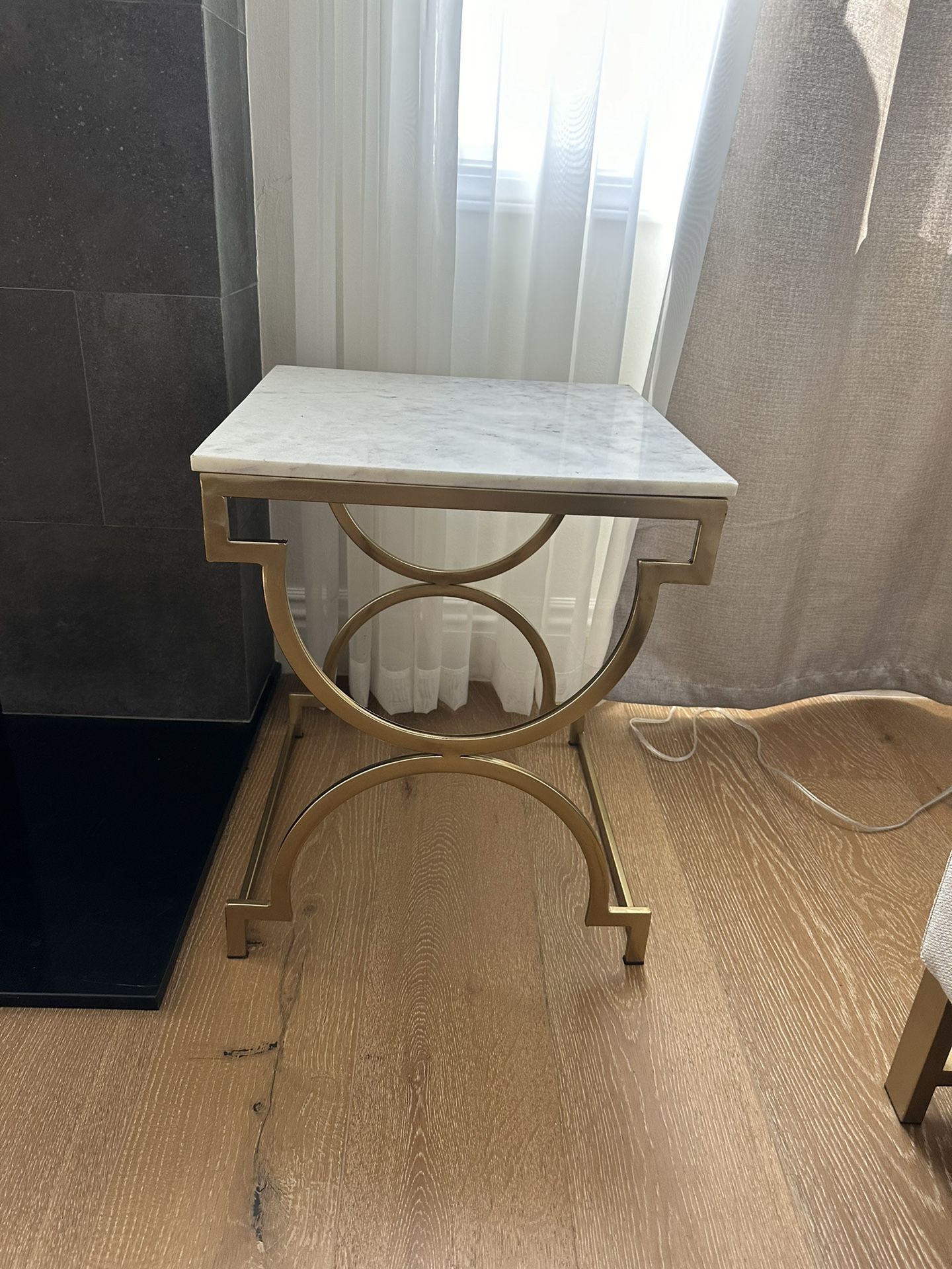 Gold Marble Side End Table