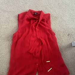 Red Sleeveless Dress Top