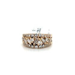 14kt Gold Diamond Ring With Angle Bagguettes 4.80grams Size 6 1/2 169332 12 