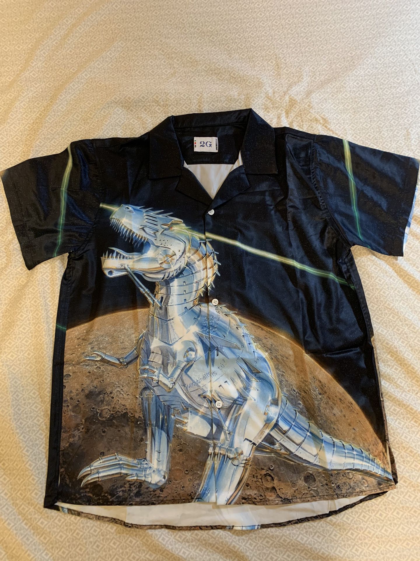 Robotic Dinosaur Silk Shirt