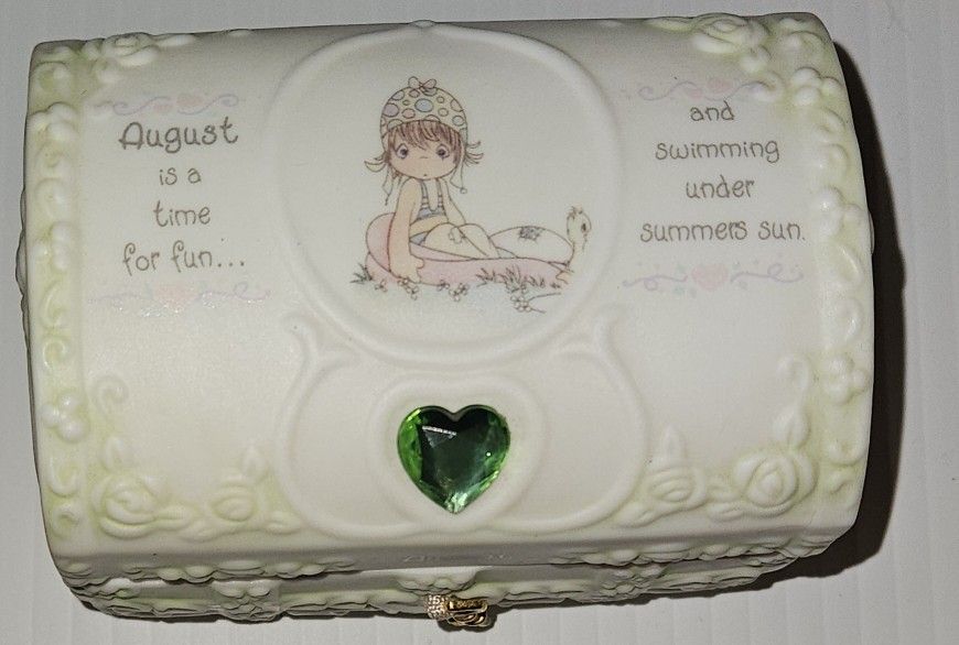 Precious Moments Trinket Box August