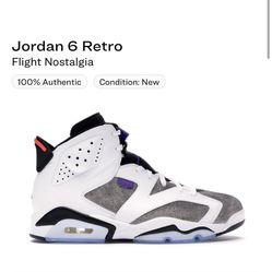 Jordan 6 Retro Flight Nostalgia SIZE 10.5