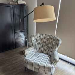 Striped Wing Arm Chair