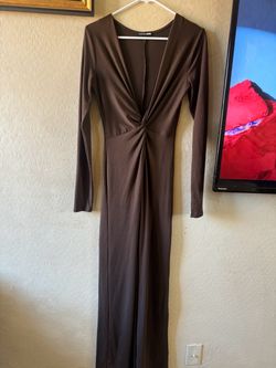 Brown maxi jumpsuit