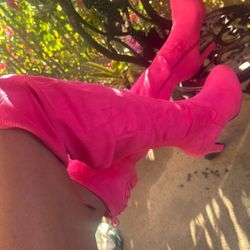 Pink thigh, boots, size 10