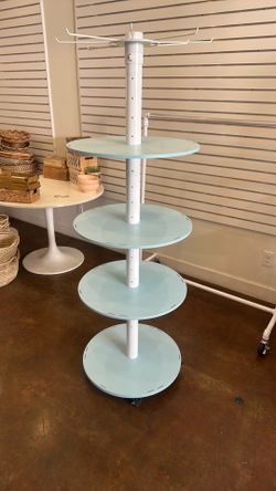 Large Tiered Round Retail Display On Wheels