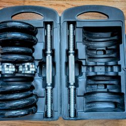 Adjustable Weight Dumbbell Set W/ Travel Case