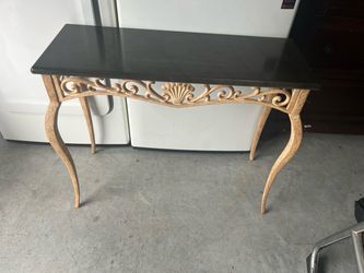 Entry way Table Metal base Marble like top