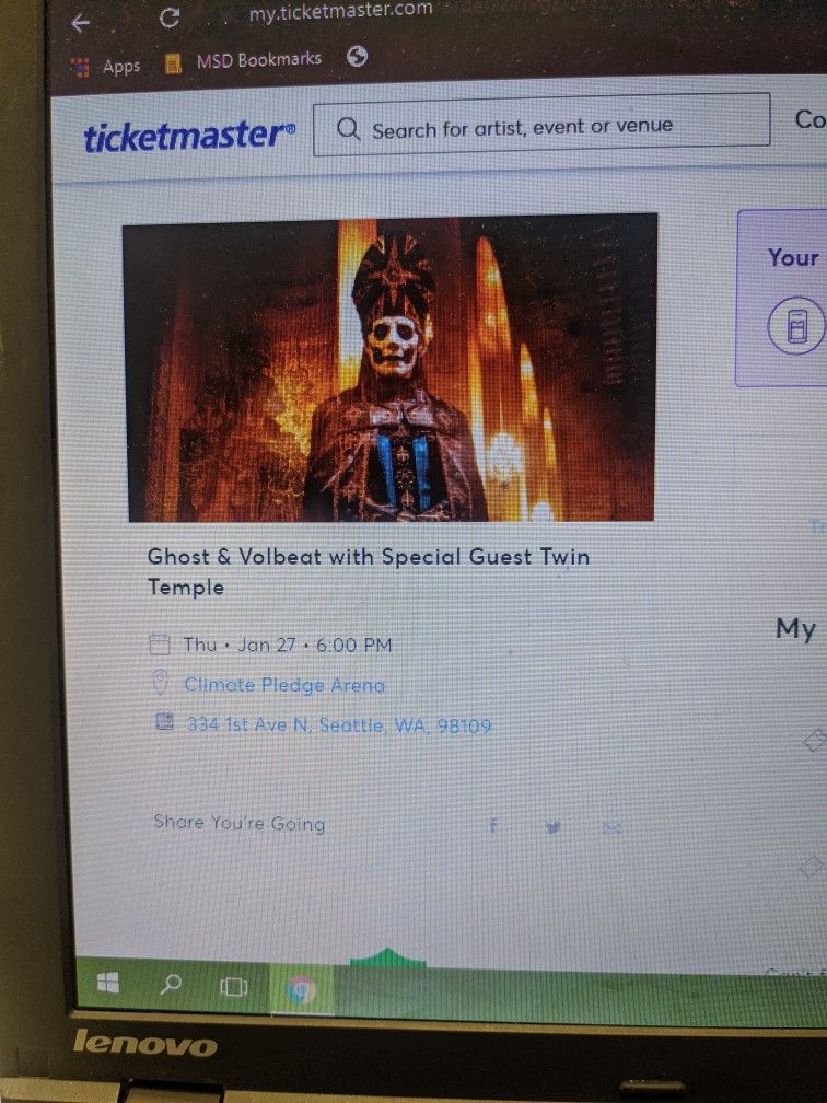 2 Tickets To Volbeat Jan 27th 2022