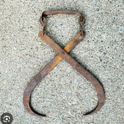 Antique Iron Ice Block Tongs Vintage 