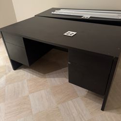 Two Desk And Filing Cabinet