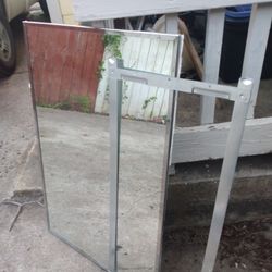 bathroom mirror with chrome stainless steel frame 