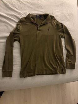 Polo Ralph Lauren Stretch Mesh Olive Green Long Sleeve Shirt M