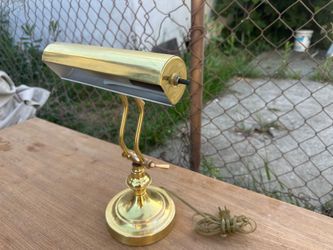 Brass Adjustable Desk Lamp, Movable Arm and Shade, Vintage Brass Desk Lamp, Bar Shade Desk Lamp, Vin