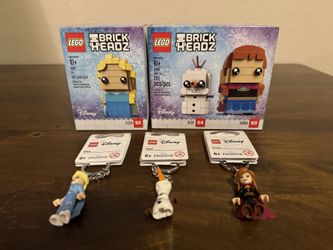 LEGO Disney BRICKHEADZ  (41617) Elsa + (41618) Olaf & Anna + Keychains ~Brand New~ Firm Price Pickup Only