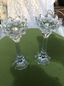 Pair Of Vintage Mikasa Lead Candle Sticks 