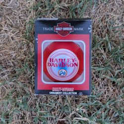 Harley Davidson Red Glass Ball Christmas Ornament - 2000 Cavanagh Collection