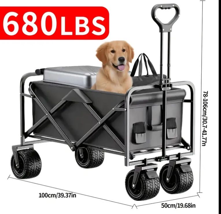 Big Wheels Folding Wagon Cart 680lbs Big Wheels